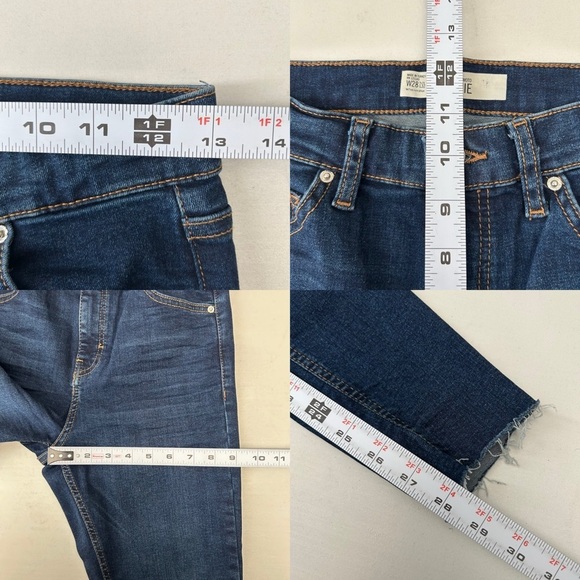 Topshop Moto Jamie Skinny Jeans High Rise Raw Hem Dark Indigo Blue Size 26 - Picture 11 of 14